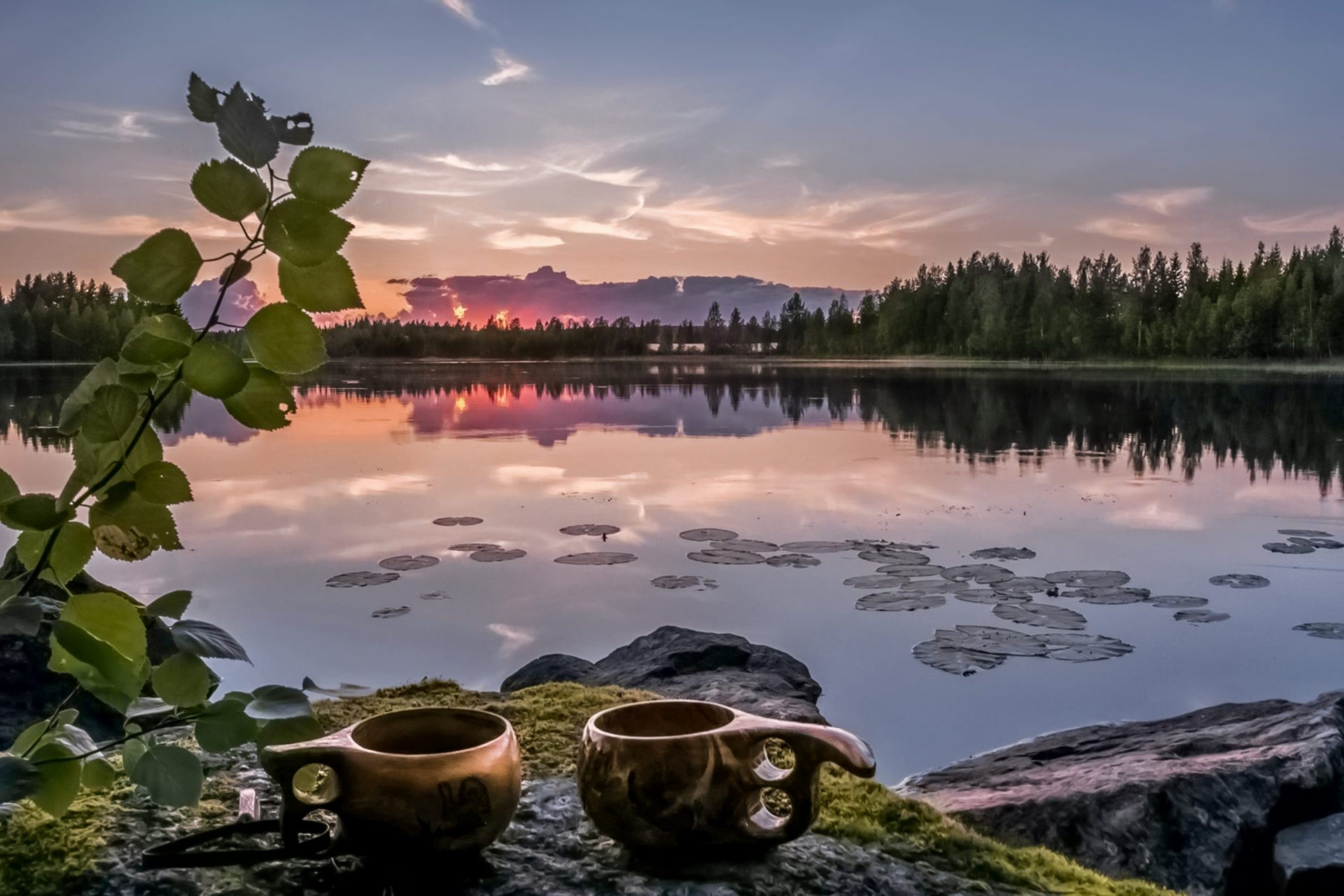 vk kesa maisema jarvi auringonlasku